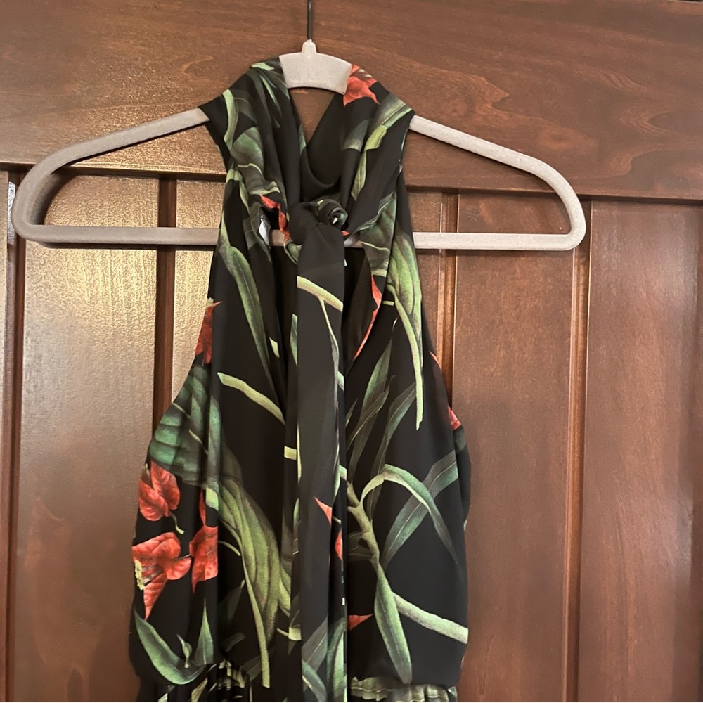 Badgley Mishka for Le Tote High Low Hawaiian Floral Asymmetrical Vacation Dress - Picture 7 of 9